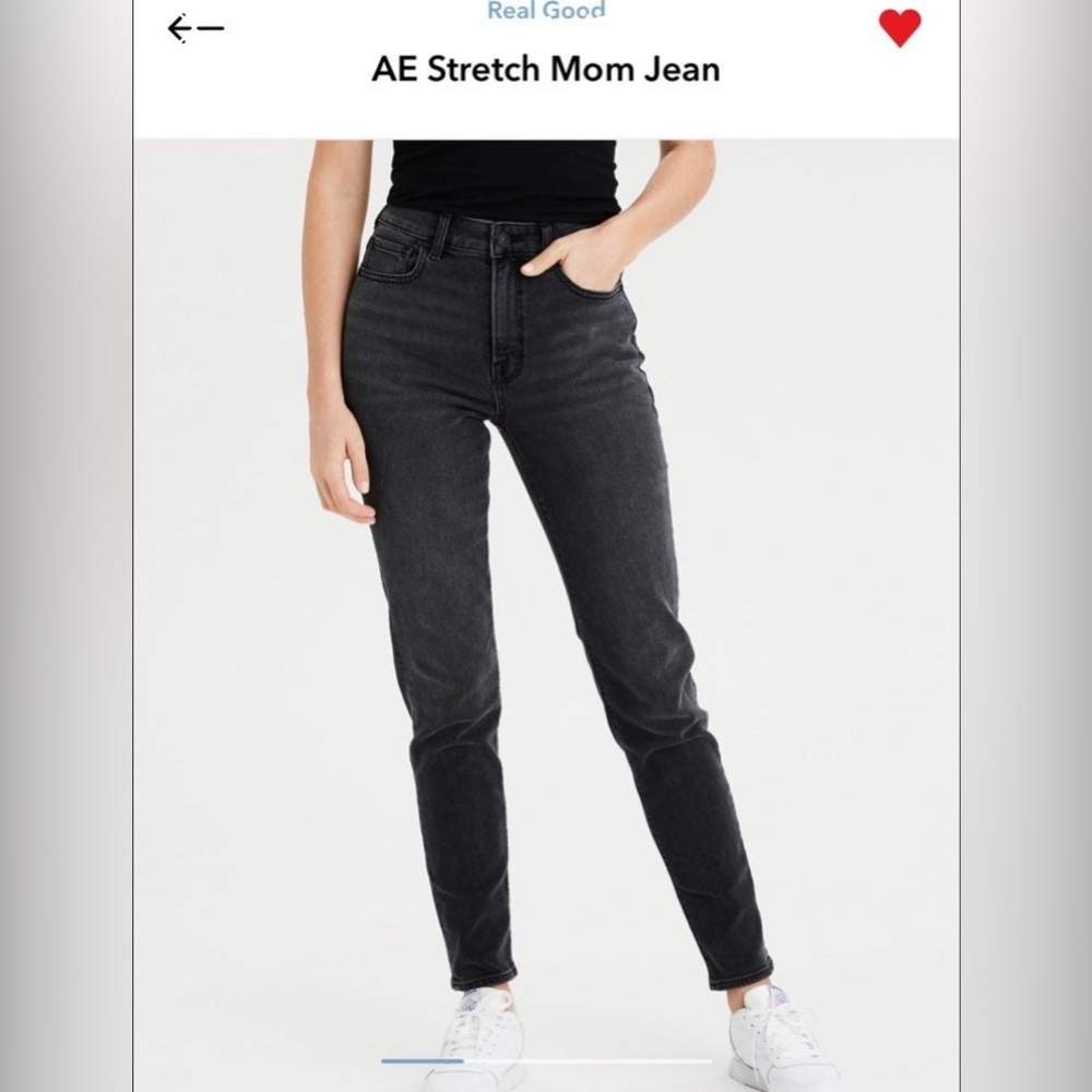 American Eagle Curvy Mom Jean black wash 6